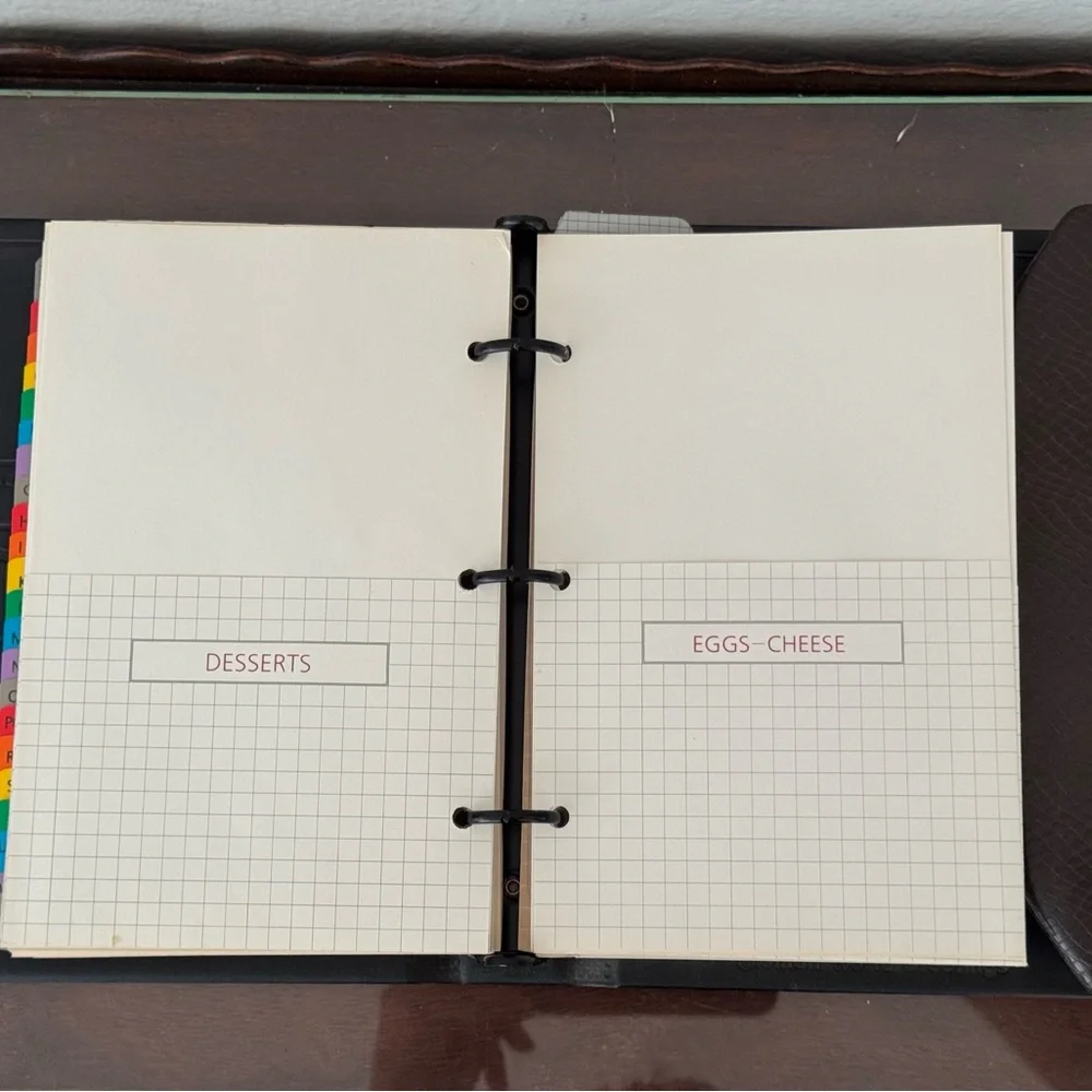 Vintage Faux Snakeskin Organizer Planner Binder w Inserts 80s 90s Desk